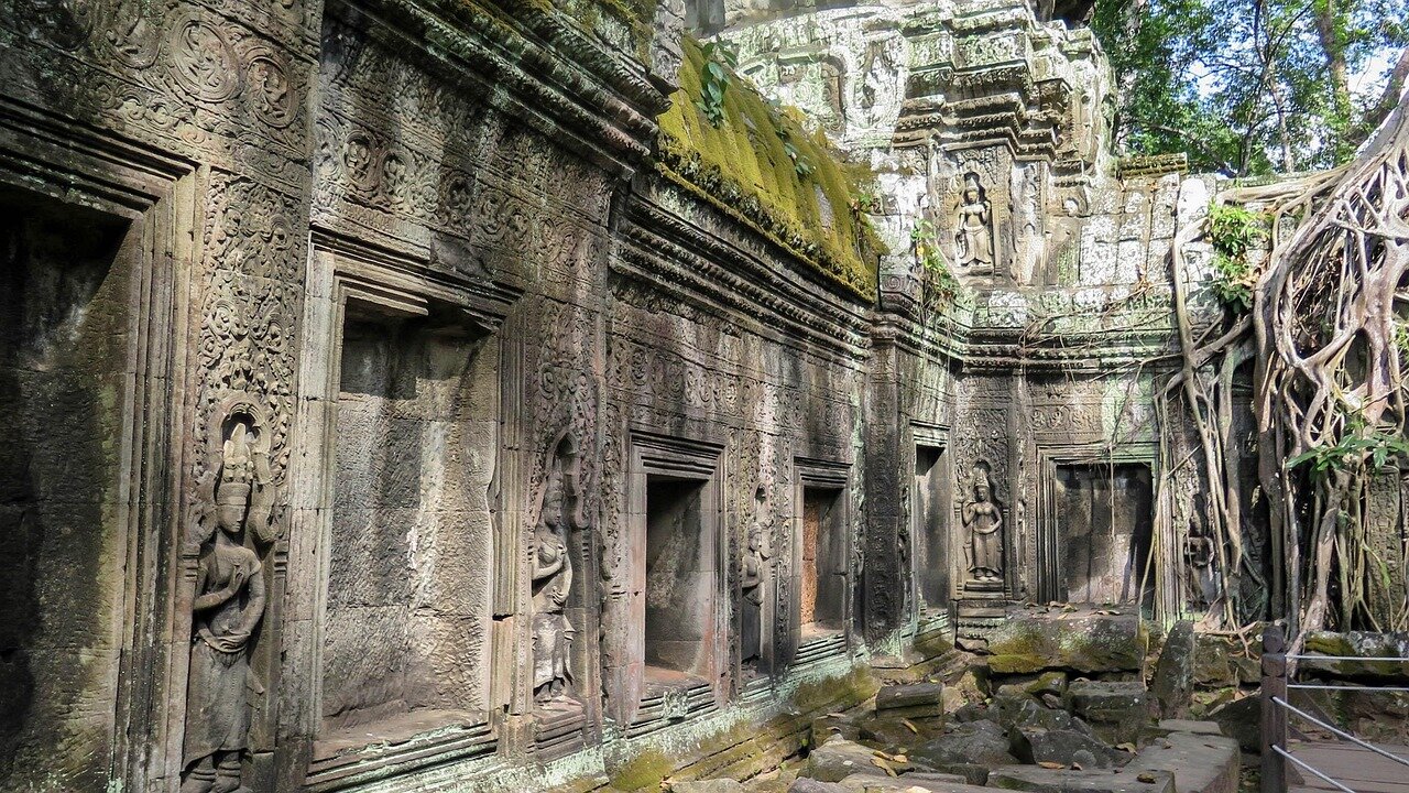 Ancient Temples at Angkor Complex, Cambodia
